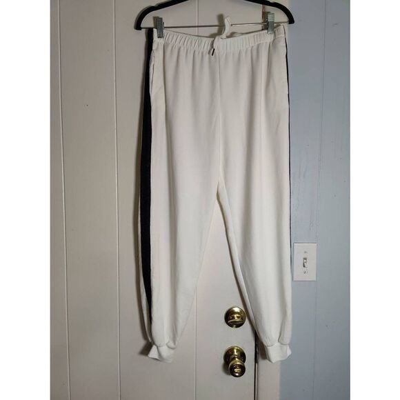 Sundays cotton blend cream sweatsuit with metallic black accents, women's size s - Picture 5 of 9